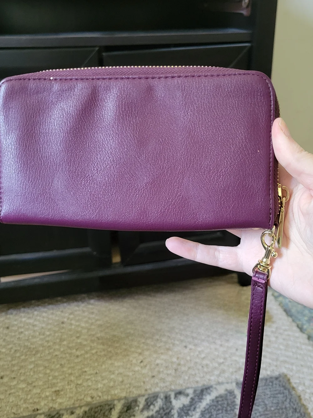 Bow Accent Wristlet Wallet - Plum